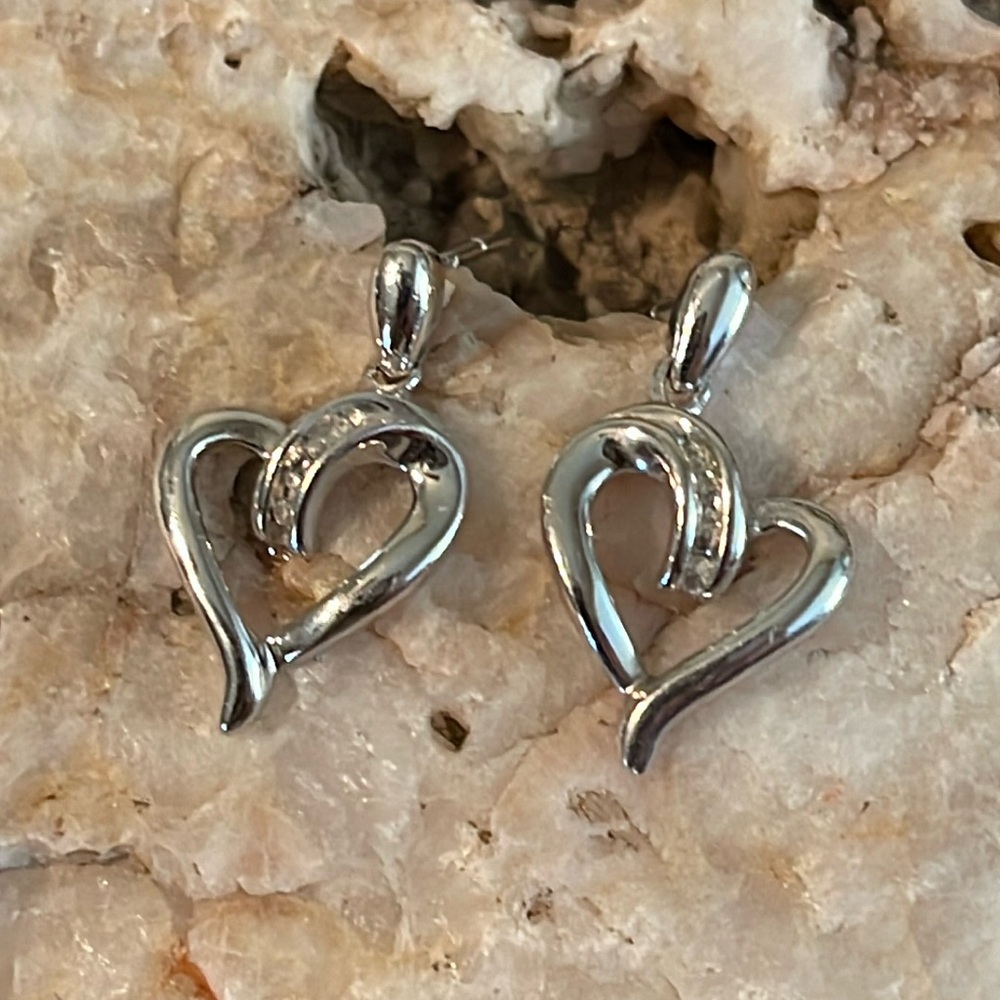 Sterling Silver Diamond Earrings